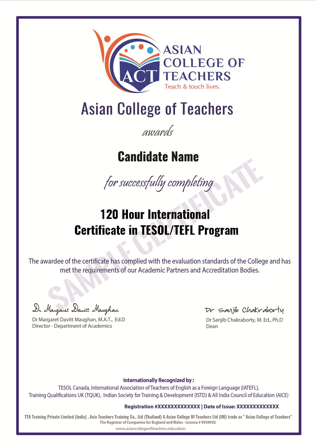 120 hour TEFL Certificate